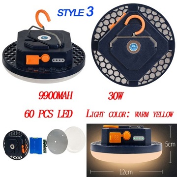 15600 MAH oświetlenie namiotowe LED akumulatorowa