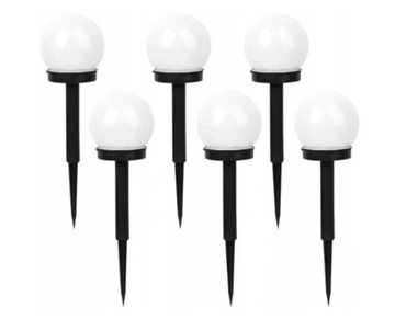 Lampa kula solarna ogrodowa wbijana LED 34cm 6szt.