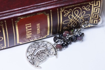 wyjątkowa ZAKŁADKA DO KSIĄŻKI PREMIUM sowa cyrkonie prawdziwy opal !!!