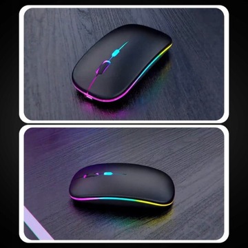 Легкая тихая беспроводная светодиодная мышь RGB Mouse для офисного ноутбука