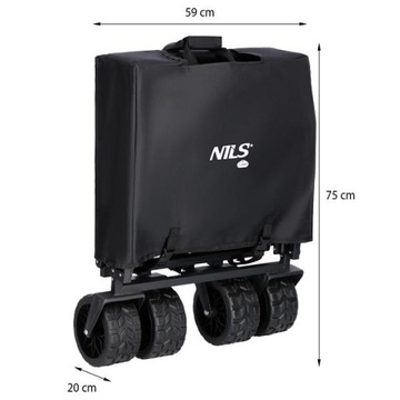 WÓZEK OGRODOWY PLAŻOWY TURYSTYCZNY KEMPINGOWY SKŁADANY Z UCHWYTEM 160l