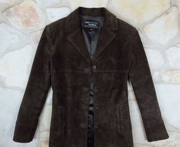 WS LEATER PORZĄDNY PŁASZCZ SKÓRZANY SKORA 42