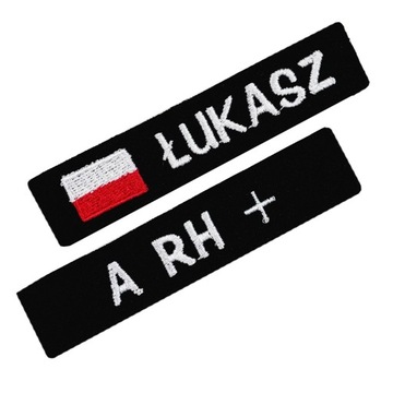 Нашивка в честь мотоцикла с указанием группы крови