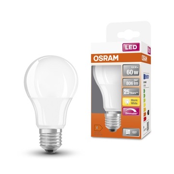 Żarówka LED 9W=60W E27 Osram 2700K ściemnialna
