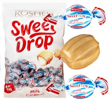 Cukierki SWEET DROP Nadziewane Twarde Mleczne ROSHEN 1kg