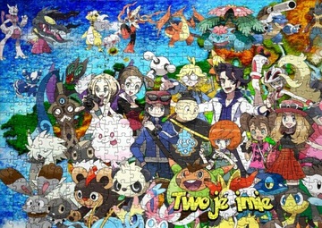 Puzzle+ imię Pokemon Detektyw Pikachu A3 252 el - RÓŻNE WZORY