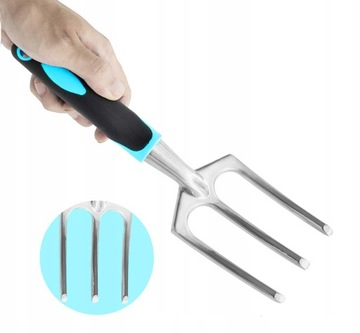 ZESTAW 6 NARZĘDZI OGRODOWYCH ŁOPATKA CHWASTOWNIK PAZURKI SEKATOR ALUMINIUM