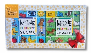Pakiet Moje Pierwsze Słowa i Zwierzęta Prezent dla Maluszka 0m+