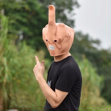 Маска на средний палец «Fuck you» Забавный реквизит Головной убор на средний палец на Хэллоуин
