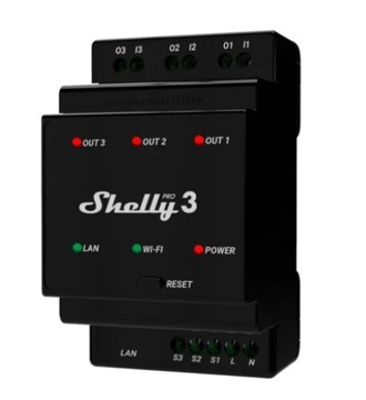 Shelly Pro 3 LAN WIFI BT 3-kanały 16A