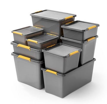 КОНТЕЙНЕР-ОРГАНИЗАТОР С КРЫШКОЙ 30 Л, серый