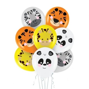 Balony lateksowe Zwierzątka 12cali 30cm 8szt Animals urodziny