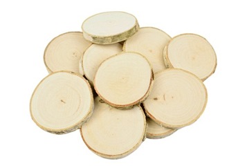 Срезы дерева, полированные деревянные диски 6-7 см.