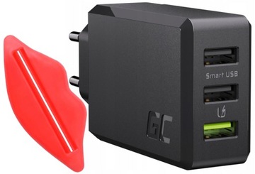 SZYBKA ŁADOWARKA SIECIOWA 3x USB 30W QC 3.0 WYCISKACZ DO PASTY