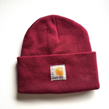 CARHARTT Bordowa Czapka Beanie ONE SIZE
