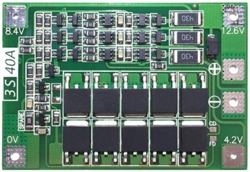 Moduł BMS PCM PCB - wer. BALANCE -3S - 12,6V - 40A - do ogniw 18650