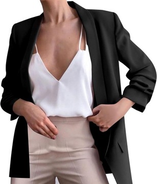 Garnitur damski Biuro Elegancka kurtka sportowa z długą klapą dla kobiet, z