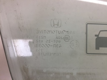 HONDA CR-Z CRZ SKLO (OKNO) DVEŘE PRAVÁ