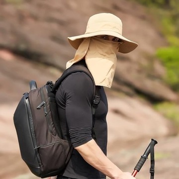 СОЛНЦЕЗАЩИТНАЯ ШЛЯПА СКЛАДНАЯ НА 360° УФ-ЗАЩИТА СО СЪЕМНОЙ ШЕИ