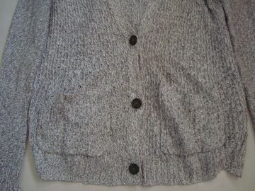 JASN0-SZARY szary rozpinany sweter kieszenie HOLLISTER r.L