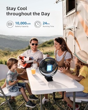 Аккумуляторный вентилятор 10000 мАч POWERFUL 4 SPEED с зажимом