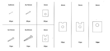 КОРПУСНЫЕ ВИНТЫ И ШАЙБЫ СМЕСЬ 170 ШТ.