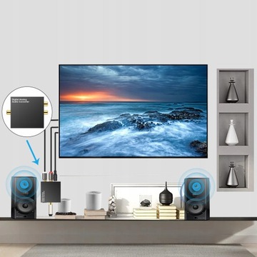 ОПТИЧЕСКИЙ АУДИО CAD ЦИФРО-АНАЛОГОВЫЙ ПРЕОБРАЗОВАТЕЛЬ TOSLINK КОАКСИАЛЬНЫЙ RCA CINCH