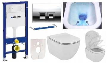 STELAŻ GEBERIT +MISKA WC aquablade Deska slim TESI