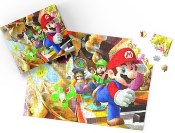 PUZZLE - SUPER MARIO BROS GRY - PREZENT NA ŚWIĘTA WZORY - 35el + PUDEŁKO