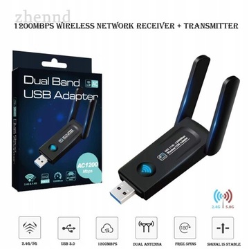 1200 MBPS 5G BEZPRZEWODOWY USB ODBIORNIK WIFI