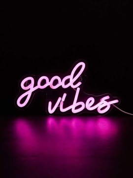 Неоновая светодиодная надпись GOOD VIBES LED неоновая вывеска на стену, подарок