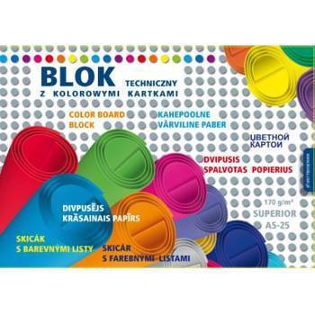 BLOK TECHNICZNY KOLOROWY A5-25