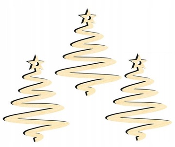 OZDOBY ŚWIĄTECZNE CHOINKOWE DREWNIANE Z32 3 szt.