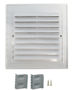 KRATKA WENTYLACYJNA 14X14KOMIN SKOŚNA BIAŁA RAMKA