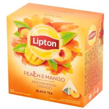 Herbata Lipton czarna mango brzoskwinia 20tb