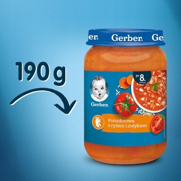 GERBER Ужин томатный с рисом и индейкой 190г