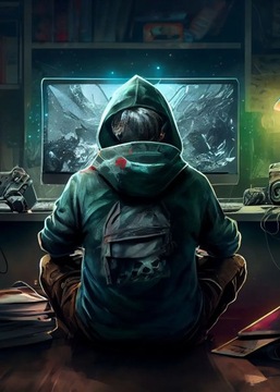 Plakat na płótnie Neon Punk gra graficzna gamepad