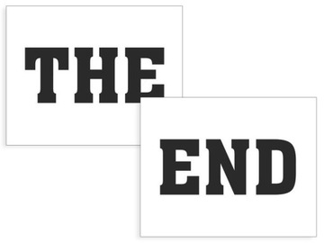 Naklejki THE END na pod buty dla męża i żony ślub