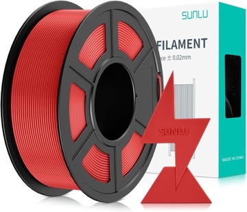 SUNLU FILAMENT 1.75mm 1kg CZERWONY RED PLA HIGH SPEED SZYBKI