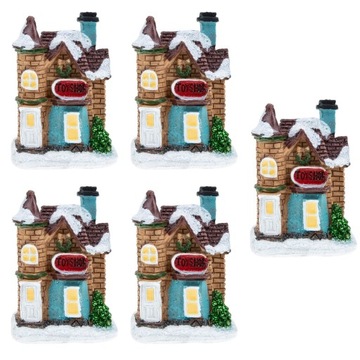 Oświetlona wioska świąteczna 5 sztuk