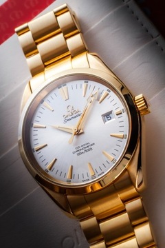 OMEGA SEAMASTER AQUA TERRA CO-AXIAL COSC 18K GOLD 39,2MM/BOX & PAPERS