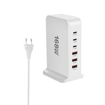 Настольное зарядное устройство GaN мощностью 168 Вт, 6 портов USB типа C, зарядное устройство PD, быстрая зарядка 3.0