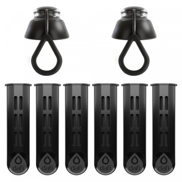 6 filtrów do butelki DAFI SOFT i SOLID czarne
