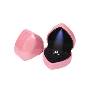 Pudełko pierścionek zaręczynowy LED ślub prezent
