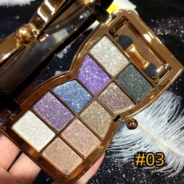 Палитра теней для век Sparkling Diamond Shimmer, 10 цветов, с кисточкой