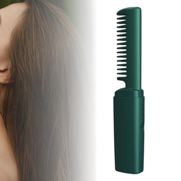 Беспроводная щетка-выпрямитель для волос, зеленая расческа с защитой от ожогов