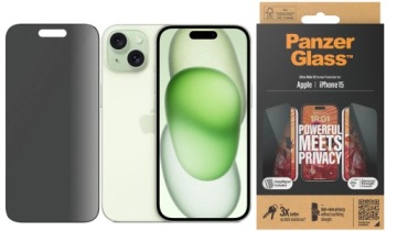 PanzerGlass Sklo Ultra-Wide Fit Privacy pro iPhone 15, stmívatelné