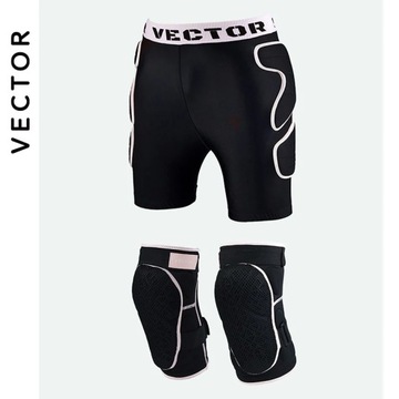 Wektor unisex sprzętu sportowego i krótkiej ochrony snowboardowej Hip Butt spodenk