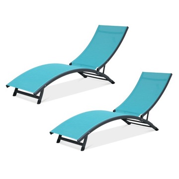 zestaw LEŻAK OGRODOWY tarasowy PLAŻOWY STAR Blue Focus Garden 2 szt