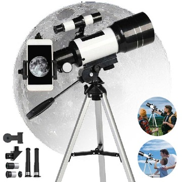 ASTRONOMICZNY TELESKOP REFRAKCYJNY 150X 70 MM DLA POCZĄTKUJĄCYCH DZIECI